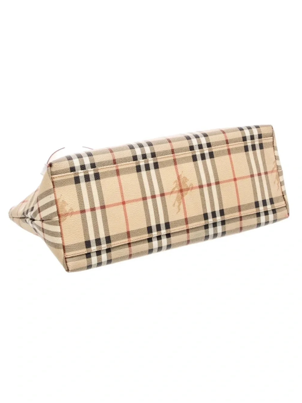 Burberry Haymarket Check Equestrian Knight Zip Tote Bag